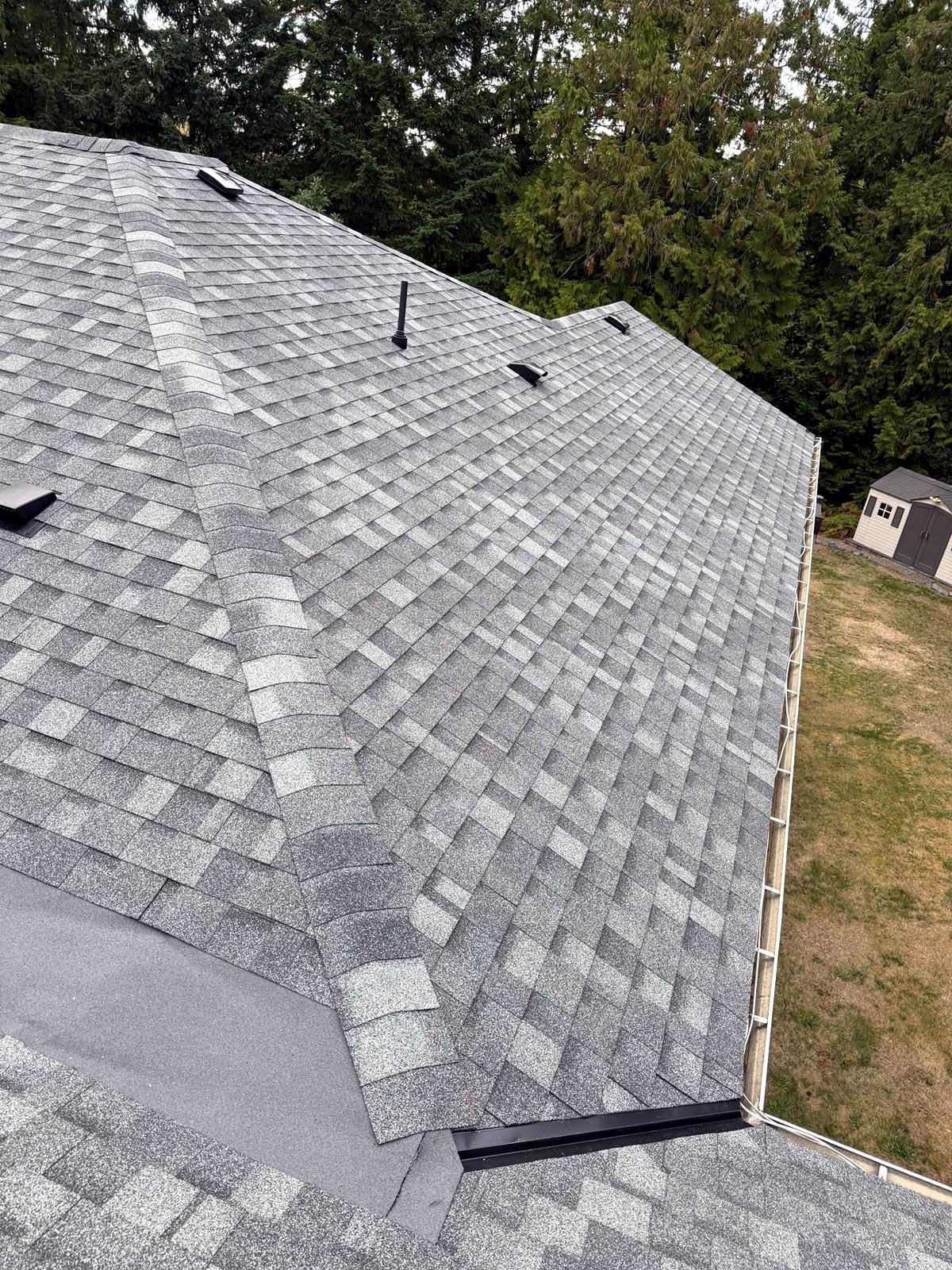 Completed shingle roof replacement by Eco Roofing Ltd, Vancouver Island BC